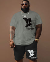 Street Casual Flying Eagle Letter Print Large Men's Suit